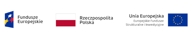 Grafika zawiera:
- Logo Fundusze Europejskie
- Flaga Rzeczpospolita Polska
- Logo Unia Europejska Europejskie Fundusze Strukturalne i Inwestycyjne