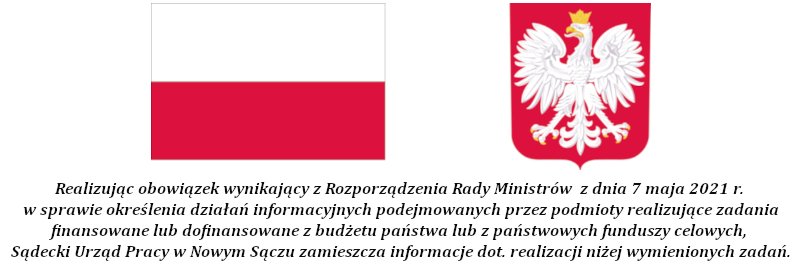 Logo w barwach biało-czerwonych na które składa się:
- Flaga Polski
- Godło Polskie